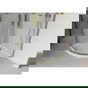 Cabine de douche Mexen Rio demi-circulaire 90 x 90 cm, verglassé, doré + receveur Flat, blanc - 863-090-090-50-30-4110G