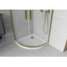 Mexen Rio cabine de douche demi-circulaire 90 x 90 cm, givrée, dorée + receveur plat, blanc - 863-090-090-50-30-4110G
