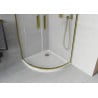 Mexen Rio cabine de douche semi-circulaire 90 x 90 cm, givrée, doré + bac à douche Flat, blanc - 863-090-090-50-30-4110G