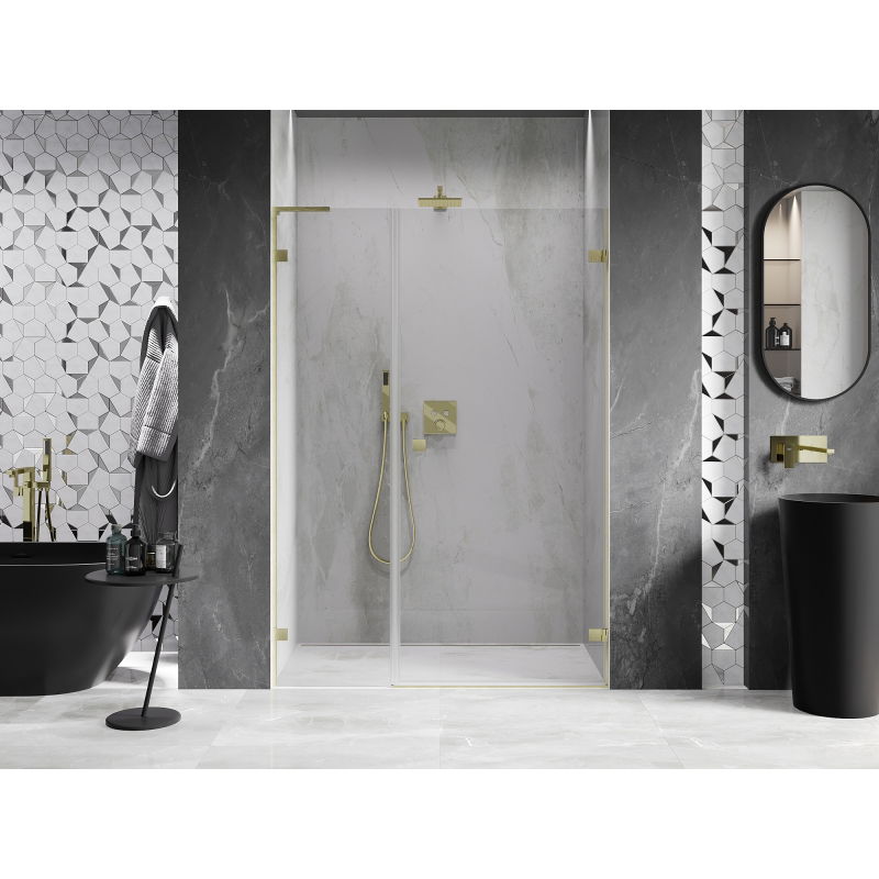 Mexen Lunar-B L porte de douche pivotante droite 140 cm, transparent, or brossé - 832SL-140-050-55-00-P