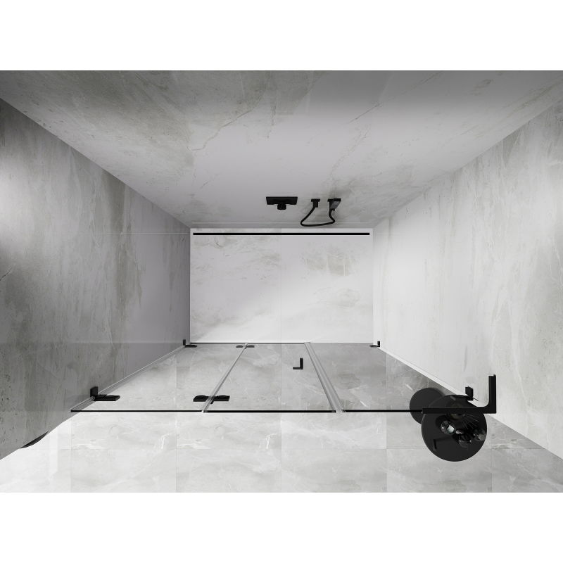 Mexen Lunar-F L porte de douche pliantes gauche 120 cm, transparent, noir - 836SL-120-050-70-00-L