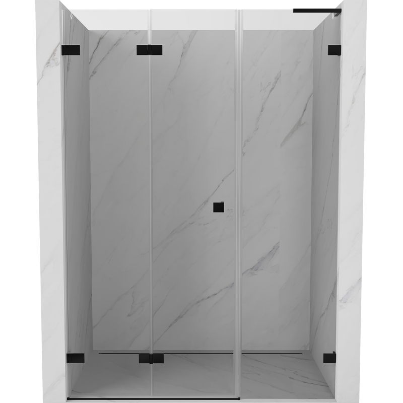 Mexen Lunar-F L porte de douche pliante gauche 125 cm, transparent, noir - 836SL-125-050-70-00-L