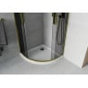 Cabine de douche arrondie Mexen Rio 90 x 90 cm, graphite, dorée + receveur Flat, blanc - 863-090-090-50-40-4110G