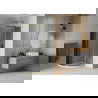Cabine de douche Mexen Rio semi-circulaire 90 x 90 cm, gris, doré + bac de douche Flat, blanc - 863-090-090-50-40-4110G