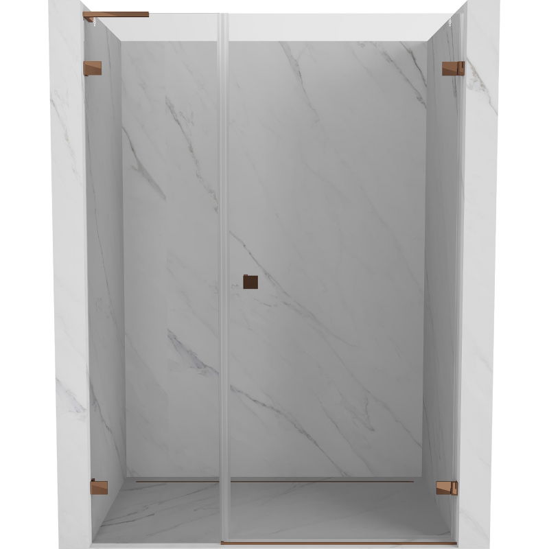 Mexen Lunar-B L porte de douche pivotante droite 135 cm, transparent, or rose - 832SL-135-050-60-00-P