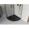Mexen Rio cabine de douche semi-circulaire 90 x 90 cm, transparente, dorée + receveur plat, noir - 863-090-090-50-00-4170G