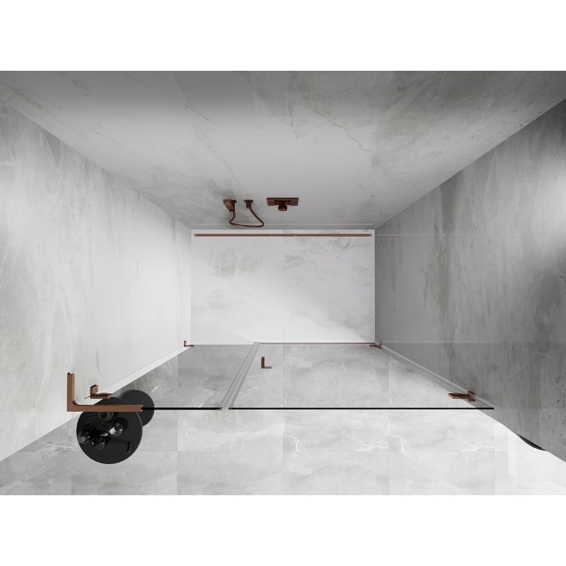 Mexen Lunar-B L porte de douche pivotante droite 135 cm, transparent, or rose - 832SL-135-050-60-00-P