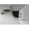 Mexen Rio cabine de douche semi-circulaire 90 x 90 cm, transparent, doré + receveur Flat, noir - 863-090-090-50-00-4170G