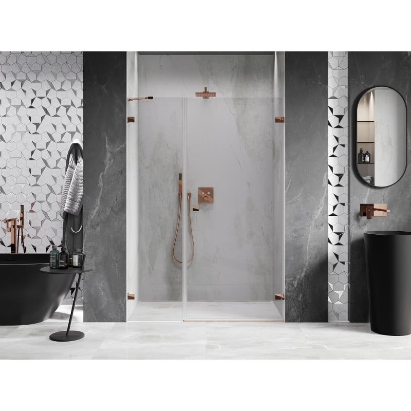 Mexen Lunar-B porte de douche pivotante droite 115 cm, transparent, or rose - 832S-115-050-60-00-P