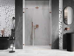 Mexen Lunar-B porte de douche pivotante droite 115 cm, transparent, or rose - 832S-115-050-60-00-P