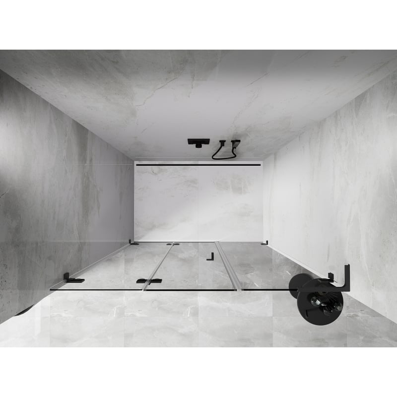 Mexen Lunar-F L porte de douche pliante gauche 130 cm, transparent, gun metal - 836SL-130-050-95-00-L