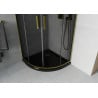 Mexen Rio cabine de douche en quart de cercle 90 x 90 cm, graphite, or + receveur Flat, noir - 863-090-090-50-40-4170G