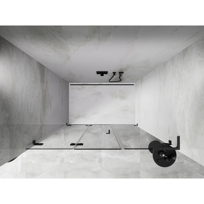 Mexen Lunar-F L porte de douche pliantes gauche 150 cm, transparent, finition gun metal - 836SL-150-050-95-00-L