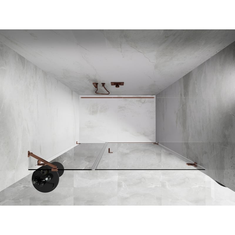Mexen Lunar-B porte de douche pivotante droite 130 cm, transparent, or rose - 832S-130-050-60-00-P