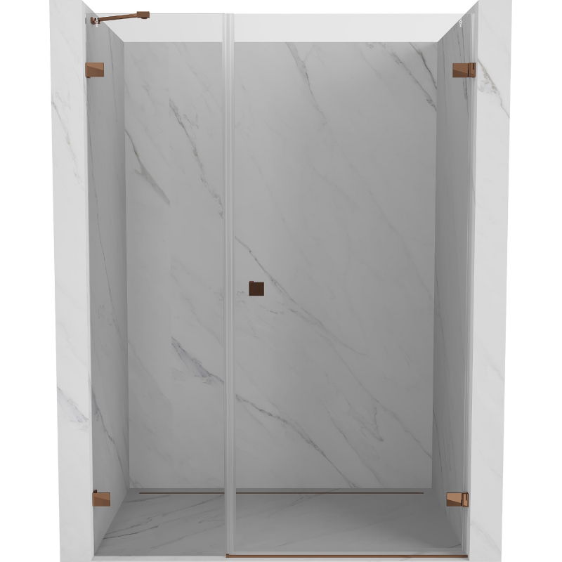 Mexen Lunar-B porte de douche pivotante droite 140 cm, transparent, or rose - 832S-140-050-60-00-P