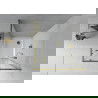 Cabine de douche carrée Mexen Rio 70 x 70 cm, transparent, dorée + receveur Flat, blanc - 860-070-070-50-00-4010G