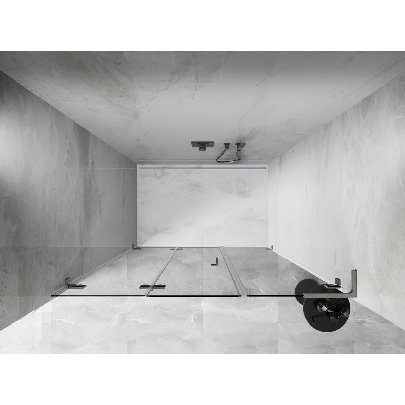 Mexen Lunar-F L porte de douche pliante à gauche 120 cm, transparent, nickel brossé - 836SL-120-050-97-00-L