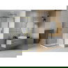 Cabine de douche carrée Mexen Rio 70 x 70 cm, transparent, dorée + receveur Flat, blanc - 860-070-070-50-00-4010G