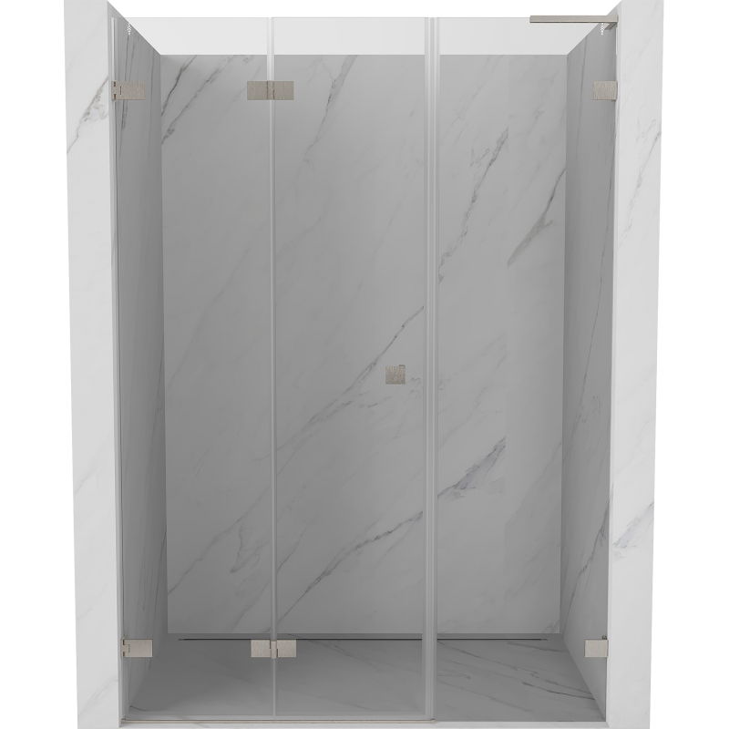 Mexen Lunar-F L porte de douche pliantes côté gauche 135 cm, transparent, nickel brossé - 836SL-135-050-97-00-L