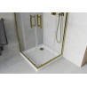 Mexen Rio cabine de douche carrée 80 x 80 cm, transparente, or + receveur de douche plat, blanc - 860-080-080-50-00-4010G