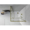Mexen Rio cabine de douche carrée 80 x 80 cm, transparente, or + receveur de douche plat, blanc - 860-080-080-50-00-4010G