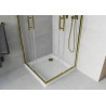 Mexen Rio cabine de douche carrée 80 x 80 cm, transparente, or + receveur de douche plat, blanc - 860-080-080-50-00-4010G
