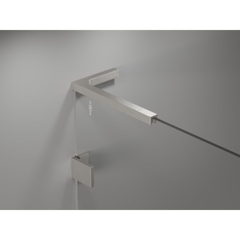 Mexen Lunar-F L porte de douche pliante gauche 145 cm, transparent, nickel brossé - 836SL-145-050-97-00-L