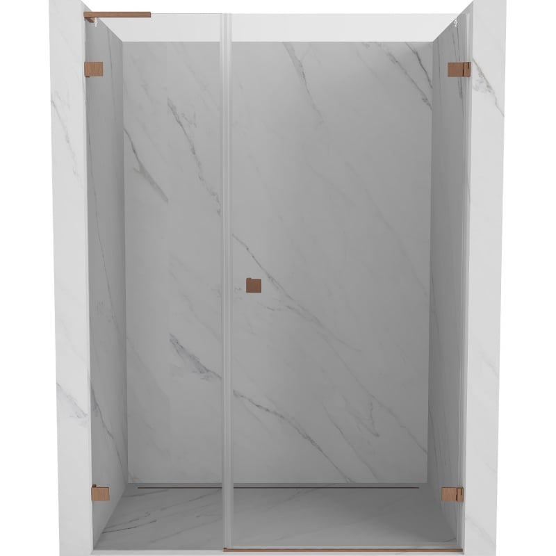 Mexen Lunar-B L porte de douche pivotante droite 125 cm, transparent, cuivre brossé - 832SL-125-050-65-00-P