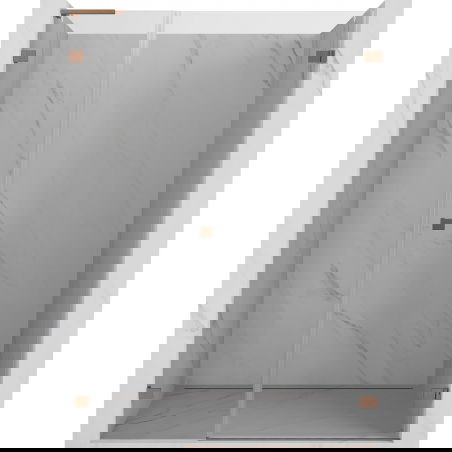 Mexen Lunar-B L porte de douche pivotante droite 125 cm, transparent, cuivre brossé - 832SL-125-050-65-00-P