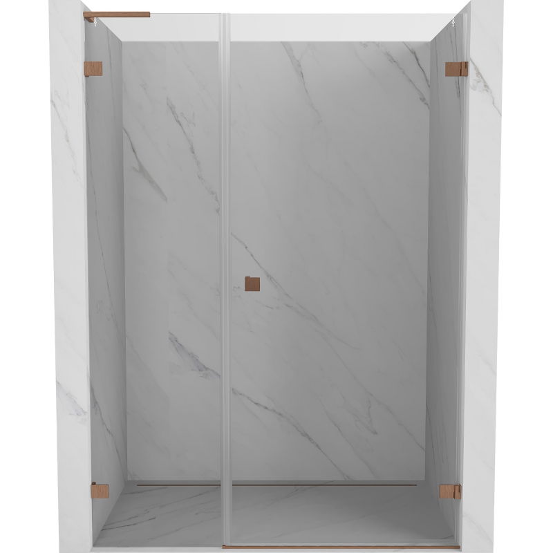 Mexen Lunar-B L porte de douche pivotante droite 135 cm, transparent, cuivre brossé - 832SL-135-050-65-00-P