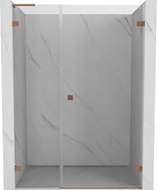 Mexen Lunar-B L porte de douche pivotante à droite 145 cm, transparent, cuivre brossé - 832SL-145-050-65-00-P