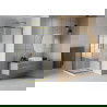 Mexen Rio cabine de douche carrée 70 x 70 cm, bandes, or + receveur Flat, blanc - 860-070-070-50-20-4010G