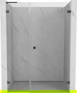 Mexen Lunar-B L portes de douche pivotantes à droite 135 cm, transparent, gris canon brossé - 832SL-135-050-66-00-P