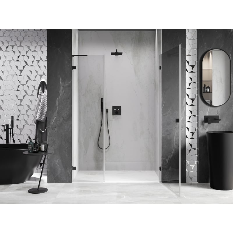 Mexen Lunar-B L porte de douche pivotante droite 110 cm, transparent, noir - 832SL-110-050-70-00-P