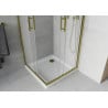 Mexen Rio cabine de douche carrée 70 x 70 cm, givrée, dorée + receveur Plat, blanc - 860-070-070-50-30-4010G