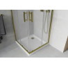 Mexen Rio cabine de douche carrée 90 x 90 cm, givrée, dorée + receveur plat, blanc - 860-090-090-50-30-4010G