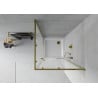 Mexen Rio cabine de douche carrée 90 x 90 cm, givré, doré + receveur Flat, blanc - 860-090-090-50-30-4010G