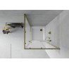 Mexen Rio cabine de douche carrée 90 x 90 cm, givrée, dorée + receveur plat, blanc - 860-090-090-50-30-4010G