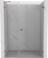Mexen Lunar-B porte de douche pivotante droite 140 cm, transparent, cuivre brossé - 832S-140-050-65-00-P