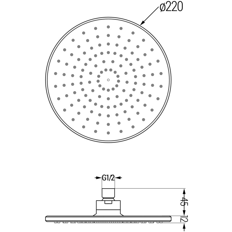 Mexen D-40 pomme de douche 22 cm, gris pistolet brossé - 79740-66