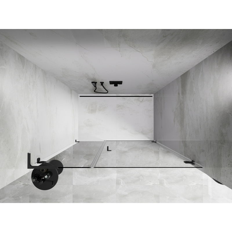 Mexen Lunar-B L portes de douche pivotantes droites 110 cm, transparent, gun metal - 832SL-110-050-95-00-P