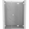 Mexen Lunar-F L portes de douche pliantes droites 115 cm, transparentes, blanches - 836SL-115-050-20-00-P