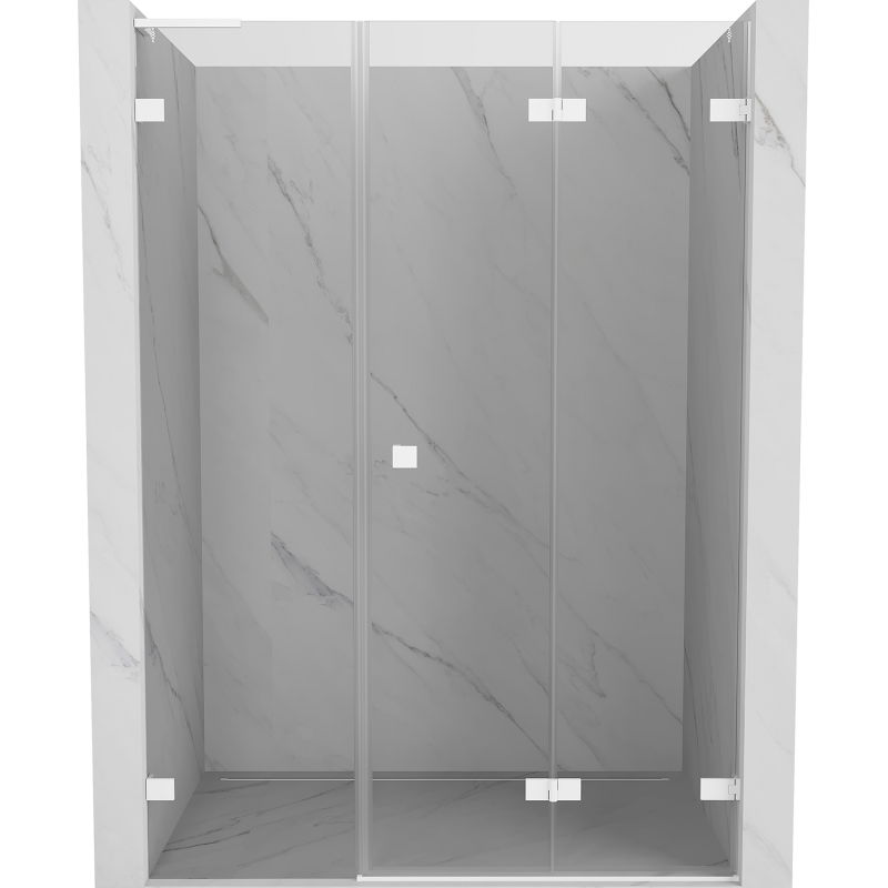 Mexen Lunar-F L portes de douche pliantes droites 120 cm, transparent, blanc - 836SL-120-050-20-00-P