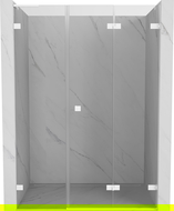 Mexen Lunar-F L portes de douche pliantes droites 130 cm, transparentes, blanches - 836SL-130-050-20-00-P