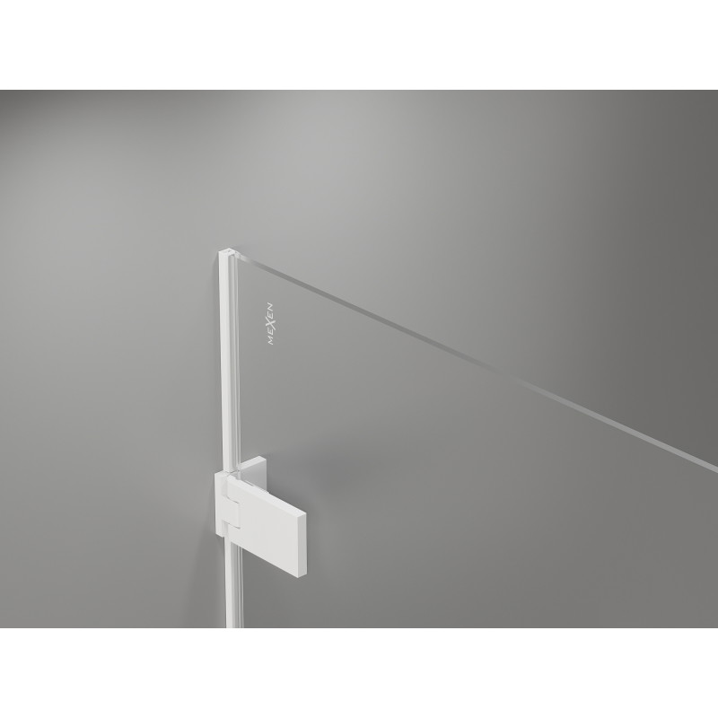 Mexen Lunar-F L porte de douche pliable droite 135 cm, transparent, blanc - 836SL-135-050-20-00-P