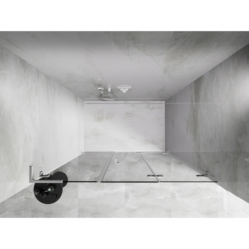 Mexen Lunar-F L porte de douche pliable droite 135 cm, transparent, blanc - 836SL-135-050-20-00-P