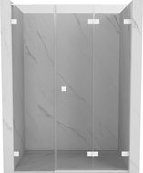 Mexen Lunar-F L porte de douche pliantes droites 140 cm, transparentes, blanches - 836SL-140-050-20-00-P