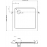 Mexen Rio cabine de douche carrée 80 x 80 cm, transparente, or + receveur Flat, noir - 860-080-080-50-00-4070G