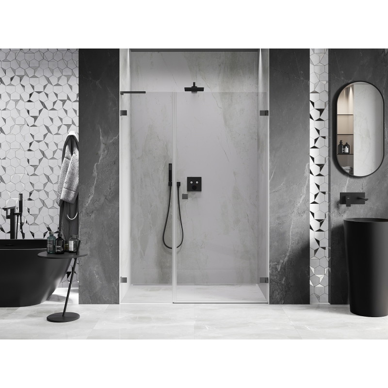 Mexen Lunar-B L porte de douche pivotante droite 125 cm, transparent, gun metal - 832SL-125-050-95-00-P