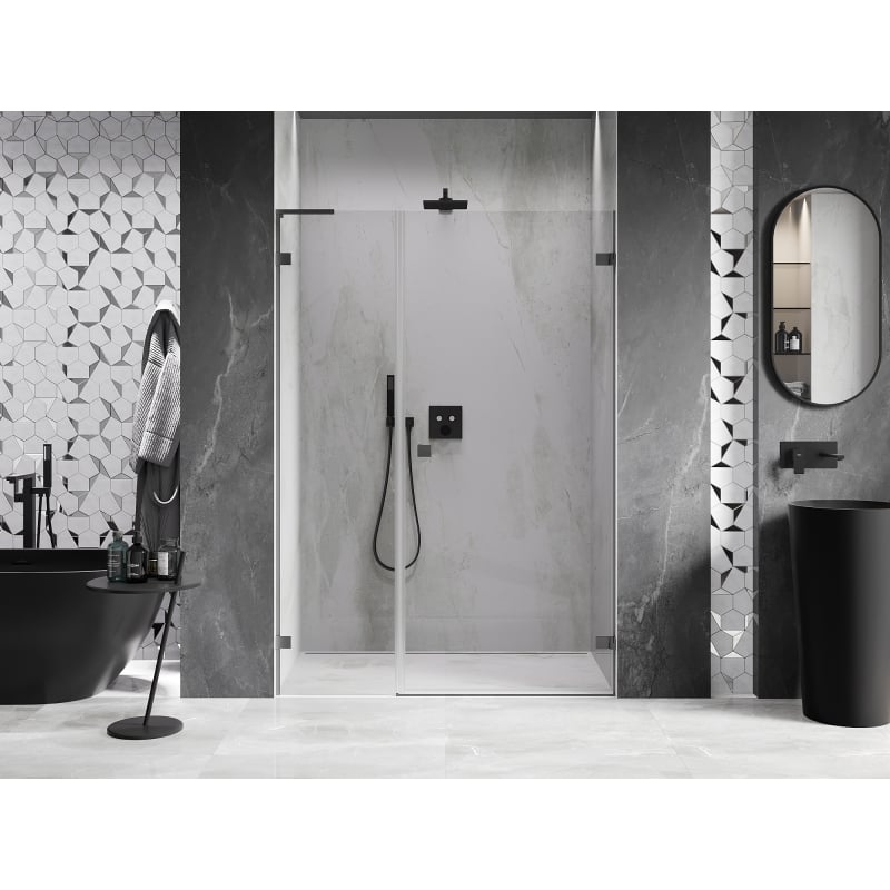 Mexen Lunar-B L porte de douche pivotante droite 125 cm, transparent, gun metal - 832SL-125-050-95-00-P